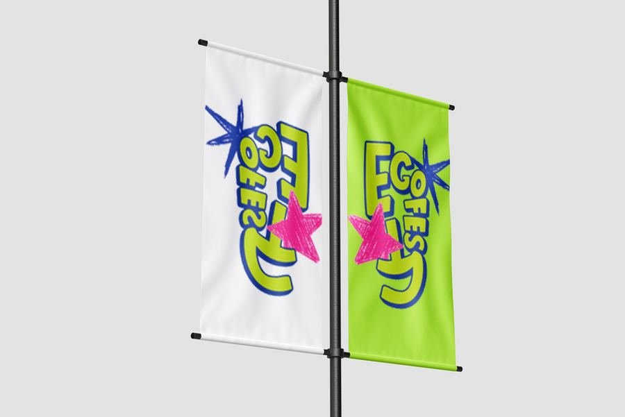 Mockup flag banner Ecofest